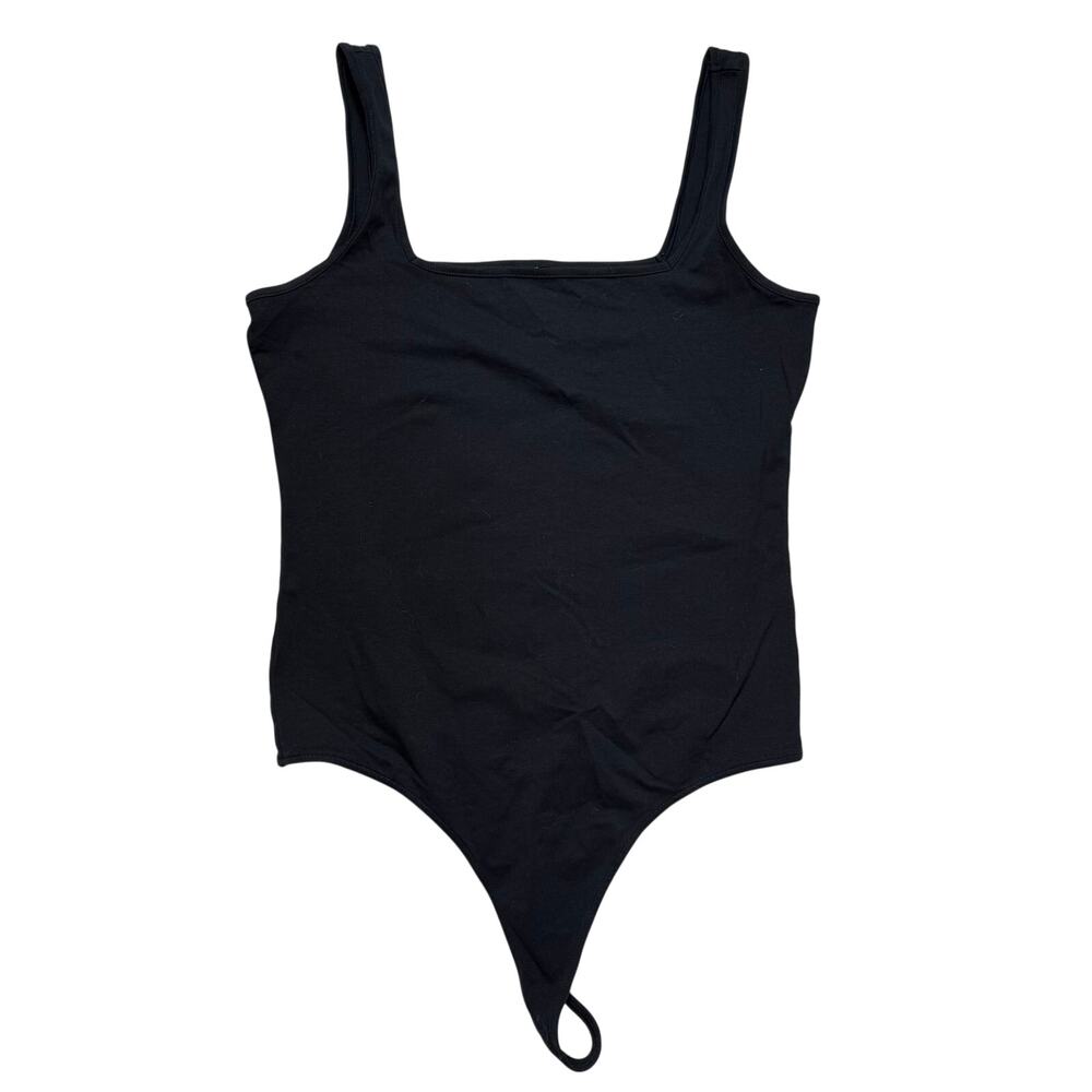 BP Nordstrom Black Square Neck Sleeveless Thong Bodysuit Women Medium BP397548MI